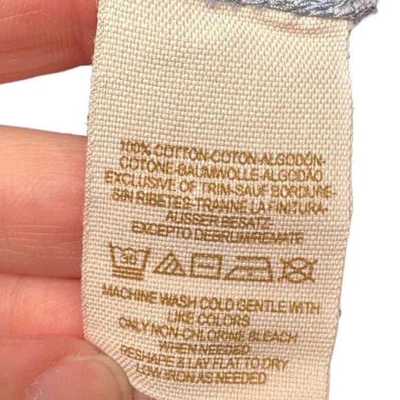 Free People Chambray Button Down Shirt with Crochet Back Panel - Picture 8 of 10